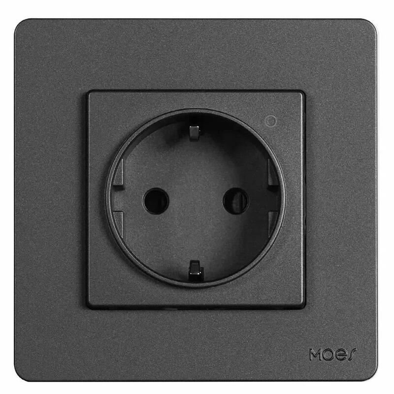 MOES Star Ring ZigBee Smart Socket EU Wall Embedded Outlet Energy Monitor Grey ZK-SR-EU-WH-MS