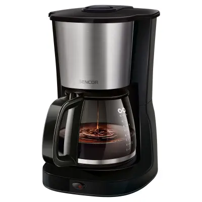 Drip Coffee Maker/ Sencor SCE 3050SS Coffee Maker, Ideal for Brewing 12 Cups of Coffee at Once, 1.25 Litre Water Tank, Glass Kettle, 1000watt, 215 х 205 х 325, 1,6kg