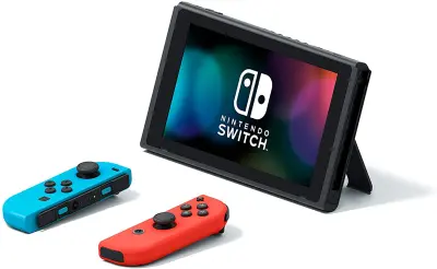 Nintendo Switch With Neon Blue & Red Joy‑Con