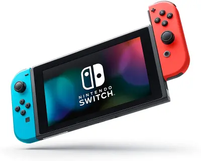 Nintendo Switch With Neon Blue & Red Joy‑Con