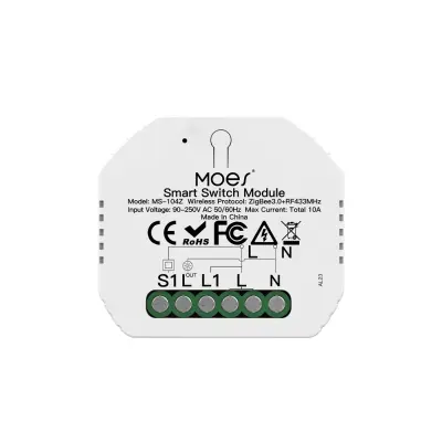 MOES ZigBee 3.0 RF Smart Light Switch Module 1 Gang Modular Alexa Google Home Voice Control MOES ZigBee 3.0 RF Smart Light Switch Module 1 Gang Modular Alexa Google Home Voice Control