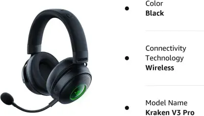 Razer Kraken V3 Pro Wireless Gaming Headset - Black (RZ04-03460100
