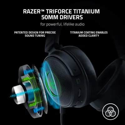 Razer Kraken V3 Pro Wireless Gaming Headset - Black (RZ04-03460100