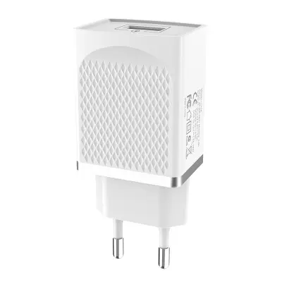 Wall Charger/ USB-A / Hoco C42A 18W Vast power 1xUSB-A, QC3.0 single port charger white