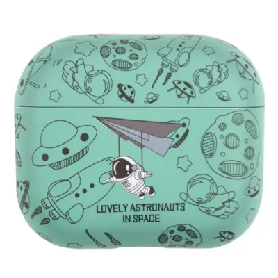 Mobile Accessory Other/ For Apple AirPods 3 TPU Water Transfer Printing Earphone Charging Case Shockproof Protective Cover - Green Astronaut