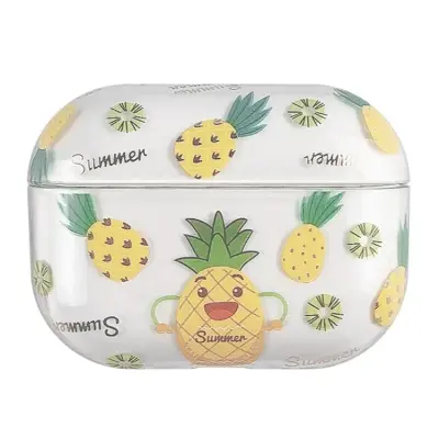 Mobile Accessory Other/ For Apple AirPods Pro (Gen 2) (USB-C) / Pro 2 Hard PC Earbud Case Lacquered Fruit Flower Pattern Bluetooth Earphone Protective Cover - Pineapple