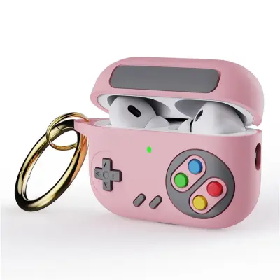 Mobile Accessory Other/ for Apple AirPods Pro (Gen 2) (USB-C) / AirPods Pro 2 , Game Console Design Earbuds Anti-drop Cover with Ring Buckle - Pink Mobile Accessory Other/ for Apple AirPods Pro (Gen 2) (USB-C) / AirPods Pro 2 , Game Console Design Earbuds Anti-drop Cover with Ring Buckle - Pink