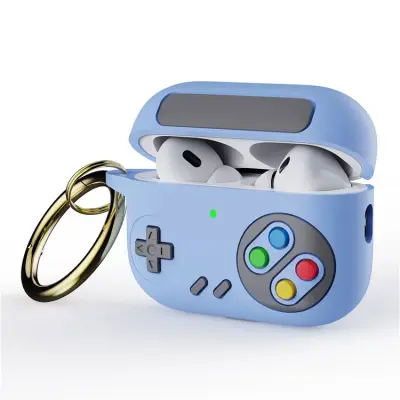 Mobile Accessory Other/ for Apple AirPods Pro (Gen 2) (USB-C) / AirPods Pro 2 , Game Console Design Earbuds Anti-drop Cover with Ring Buckle - Blue Mobile Accessory Other/ for Apple AirPods Pro (Gen 2) (USB-C) / AirPods Pro 2 , Game Console Design Earbuds Anti-drop Cover with Ring Buckle - Blue