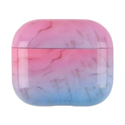 Mobile Accessory Other/ For Apple AirPods Pro (Gen 2) (USB-C) / Pro 2 Anti-drop Hard PC Earbud Case Marble Pattern Bluetooth Earphone Protective Cover - Blue-Pink