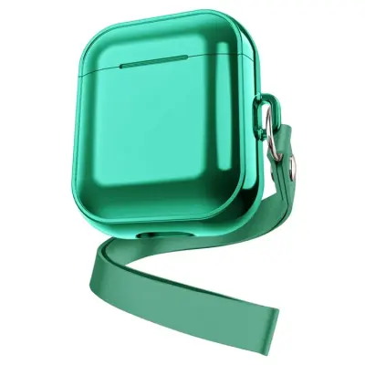 Mobile Accessory Other/ For Apple AirPods Pro 2 Charging Case Cover with Strap, Bluetooth Headset Soft TPU Case - Green