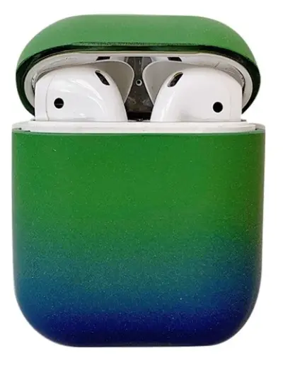 Mobile Accessory Other/ For Apple AirPods 2nd gen.Gradient Frosted PC Hard Case Protective Cover (without Buckle) - Green / Blue