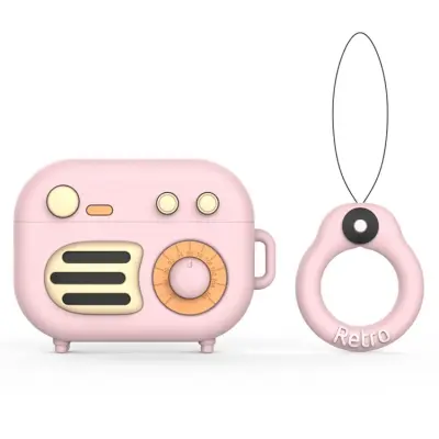 Mobile Accessory Other/ For Apple AirPods Pro Phonograph Shape Silicone Protective Case with Strap - Pink Mobile Accessory Other/ For Apple AirPods Pro Phonograph Shape Silicone Protective Case with Strap - Pink