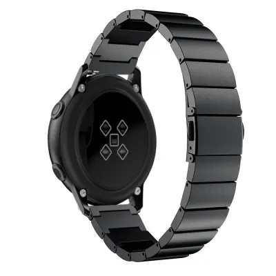 Smart Watch Band/ Stainless Steel Watch Band 20mm for Samsung Galaxy Watch Active, Smart Watch Replacement Strap - Black