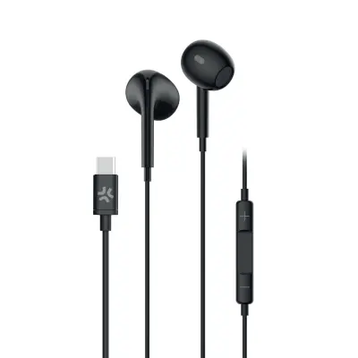 Wired Headphone/ Celly UP1300 USB Type-C Stereo Earphones Black