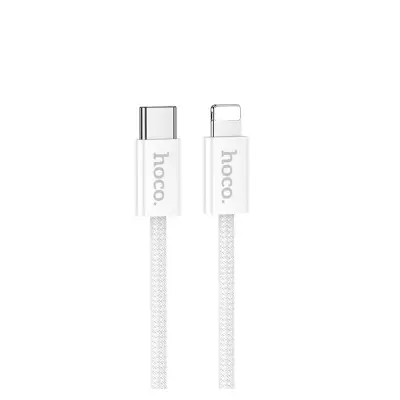 iOS/ Llightning /  Hoco DU43 27W PD charging data cable Type-C to lightning (1M) White