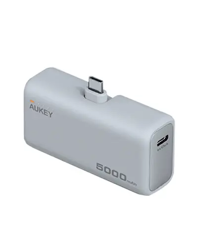 Power Bank/ Aukey PB-Y59 Spark Mini 5000mAh 22.5W Compact Powerbank with USB-C Connector White Power Bank/ Aukey PB-Y59 Spark Mini 5000mAh 22.5W Compact Powerbank with USB-C Connector White