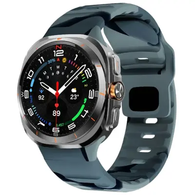Smart Watch Band/ For Samsung Galaxy Watch Ultra 47mm Silicone Watch Band Breathable Sport Watch Strap - Black Grey Camouflage Smart Watch Band/ For Samsung Galaxy Watch Ultra 47mm Silicone Watch Band Breathable Sport Watch Strap - Black Grey Camouflage