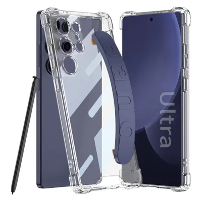 Mobile Phone Case/ GKK 10873 For Samsung S25 Ultra Case Airbag Shockproof Phone Cover with Wrist Strap - Blue Mobile Phone Case/ GKK 10873 For Samsung S25 Ultra Case Airbag Shockproof Phone Cover with Wrist Strap - Blue