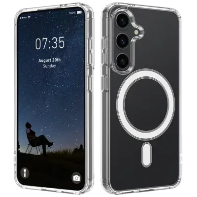 Mobile Phone Case/ For Samsung Galaxy S25 Clear Case TPU+Acrylic Magnetic Phone Cover Compatible with MagSafe Mobile Phone Case/ For Samsung Galaxy S25 Clear Case TPU+Acrylic Magnetic Phone Cover Compatible with MagSafe
