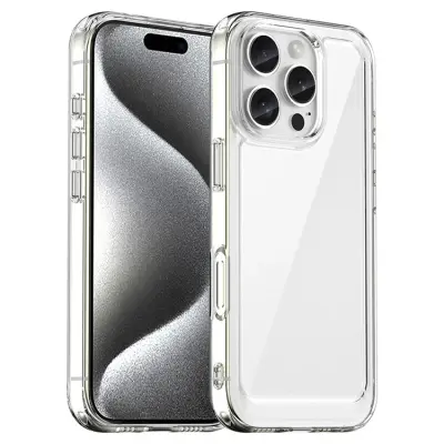 Mobile Phone Case/ For iPhone 16 Pro Max Case TPU + Acrylic Clear Back Cover (Big Rear Lens Hole)