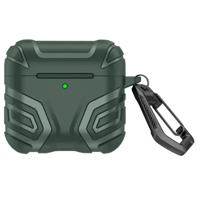 Mobile Accessory Other/ For AirPods 4 Case Split Design Soft TPU Shockproof Earphone Cover with Carabiner - Blackish Green Mobile Accessory Other/ For AirPods 4 Case Split Design Soft TPU Shockproof Earphone Cover with Carabiner - Blackish Green
