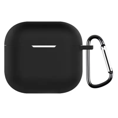 Mobile Accessory Other/ For AirPods 4 Silicone Case Integrated Bluetooth Earbuds Protective Cover with Hook - Black