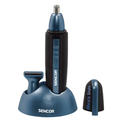 Hair Trimmer/ Sencor SNC 101BL Nose Ear Hair Trimmer, Washable cutting heads, practical stand, cleaning brush, 1x AA alkaline battery, 27 x 29 x 129