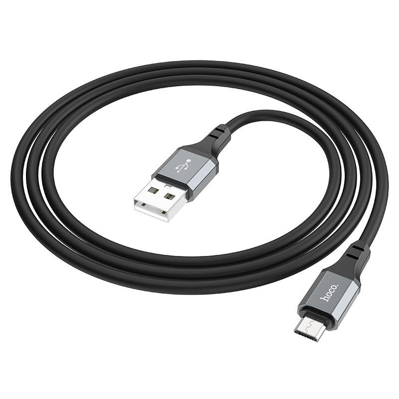 Android/ Hoco X86 Micro Spear silicone charging data cable Black