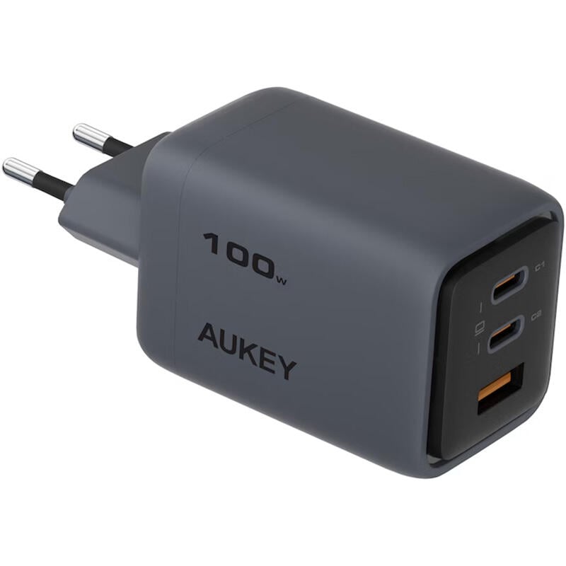Wall Charger/ AUKEY PA-C5 charger total power 100W three-port 2C1A global fast charging dark gray,