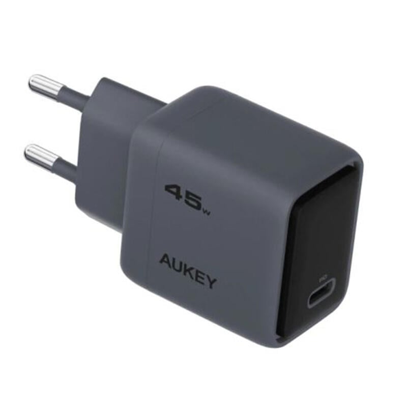 Wall Charger/ AUKEY PA-C2 45W Charger, Single USB-C Port, Global Fast Charge Protocol, EU Plug, Dark Gray