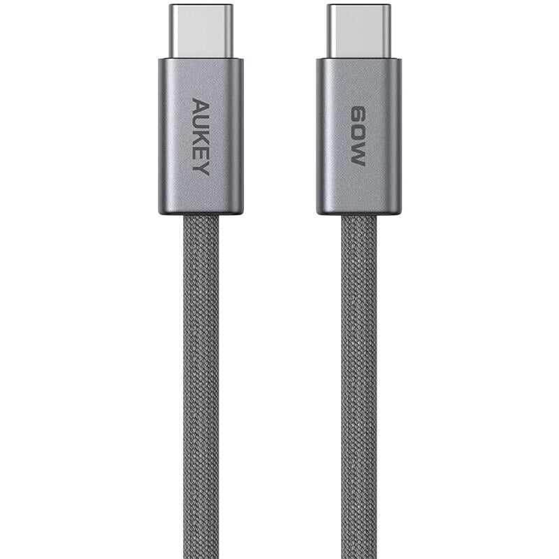 Android/ AUKEY CB-DCC062 C to C 60W/480Mbps 1.8M Braided USB 2.0 Cable (Gunmetal)